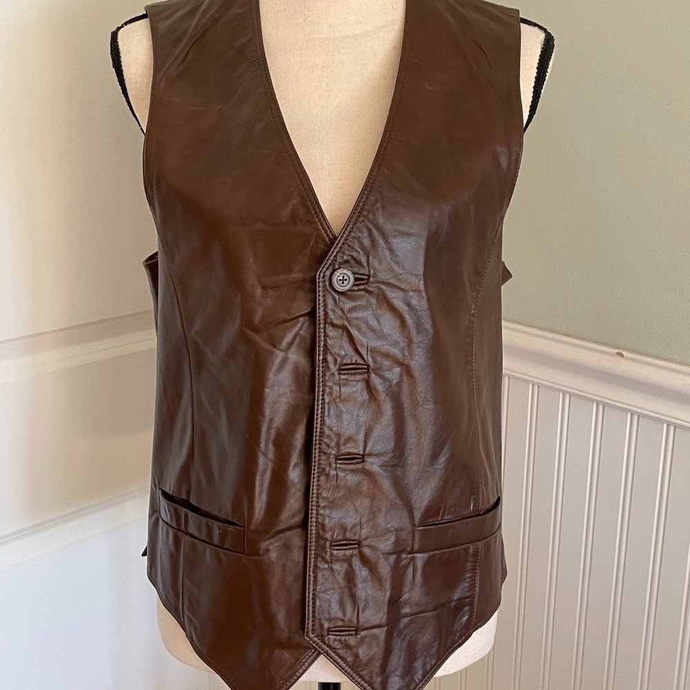 Men's Wilson Brown Leather Vest Size 38 never worn
